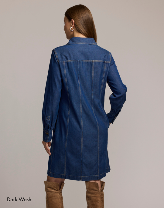 Sabrina Long Sleeve Denim Dress