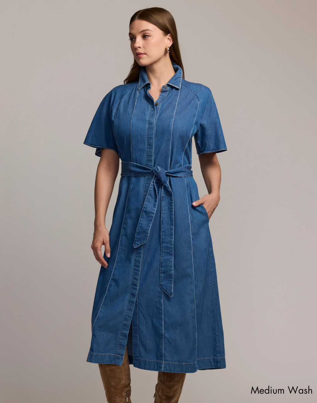 Joanna Short Sleeve Denim Dress Dark Wash / XL Joanna Short Sleeve Denim Dress Dark Wash / XL