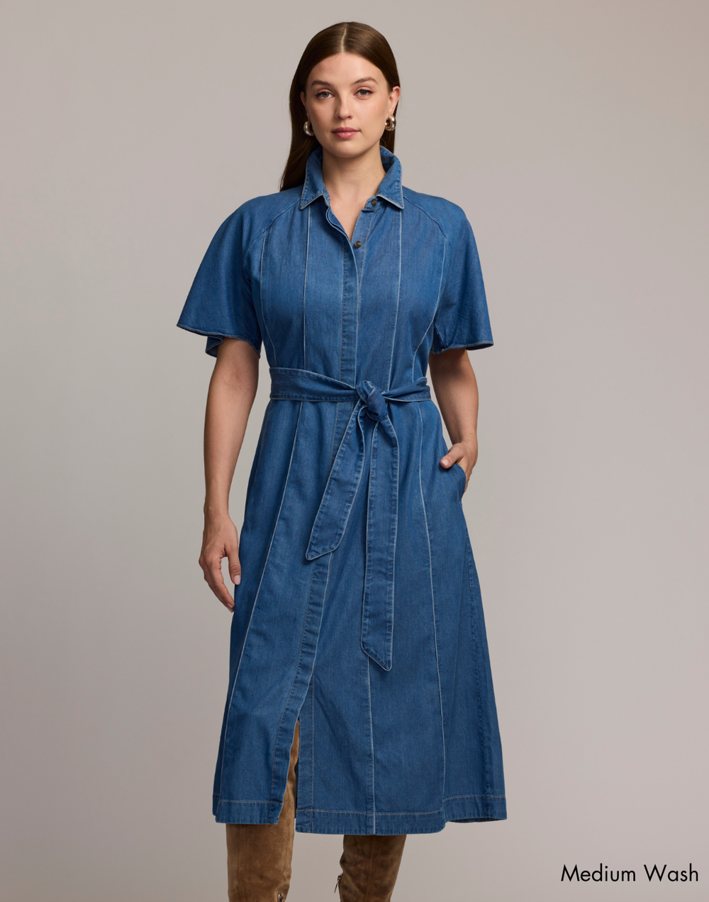Joanna Short Sleeve Denim Dress Medium Wash / M Joanna Short Sleeve Denim Dress Medium Wash / M