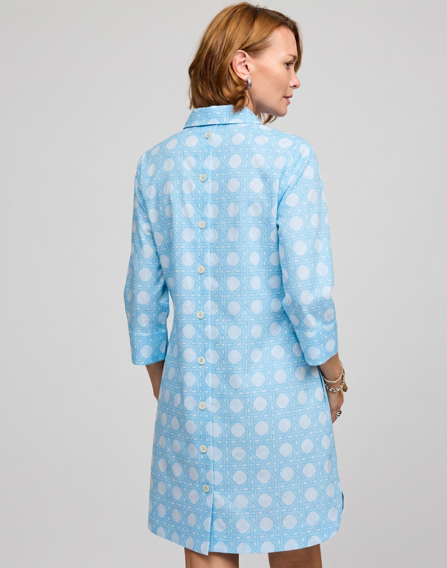 FINAL SALE / NO RETURNS, NO EXCHANGES - Aileen 3/4 Sleeve Lattice Jacquard Dress