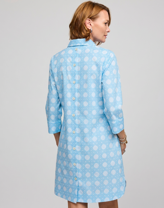 FINAL SALE / NO RETURNS, NO EXCHANGES - Aileen 3/4 Sleeve Lattice Jacquard Dress