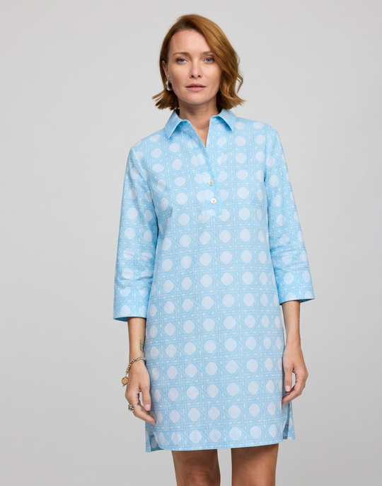 FINAL SALE / NO RETURNS, NO EXCHANGES - Aileen 3/4 Sleeve Lattice Jacquard Dress