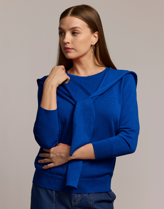 Sloane 3/4 Sleeve Tie Shoulder Sweater