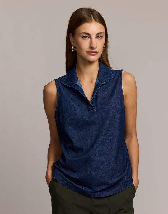 Emma Sleeveless Knit Denim Foundation Layer