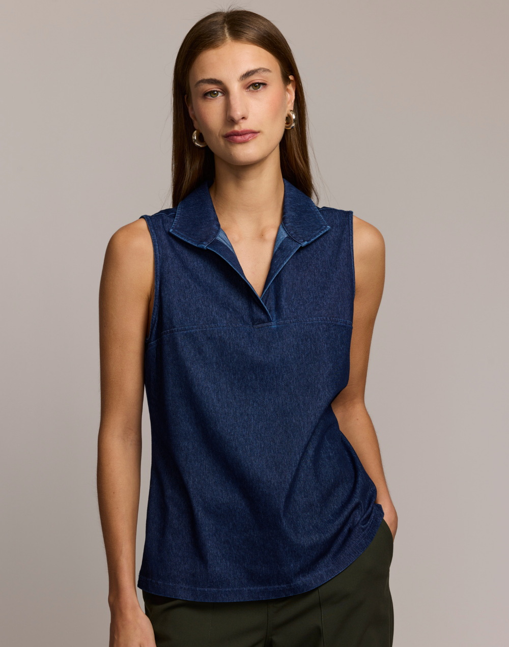 Emma Sleeveless Knit Denim Foundation Layer