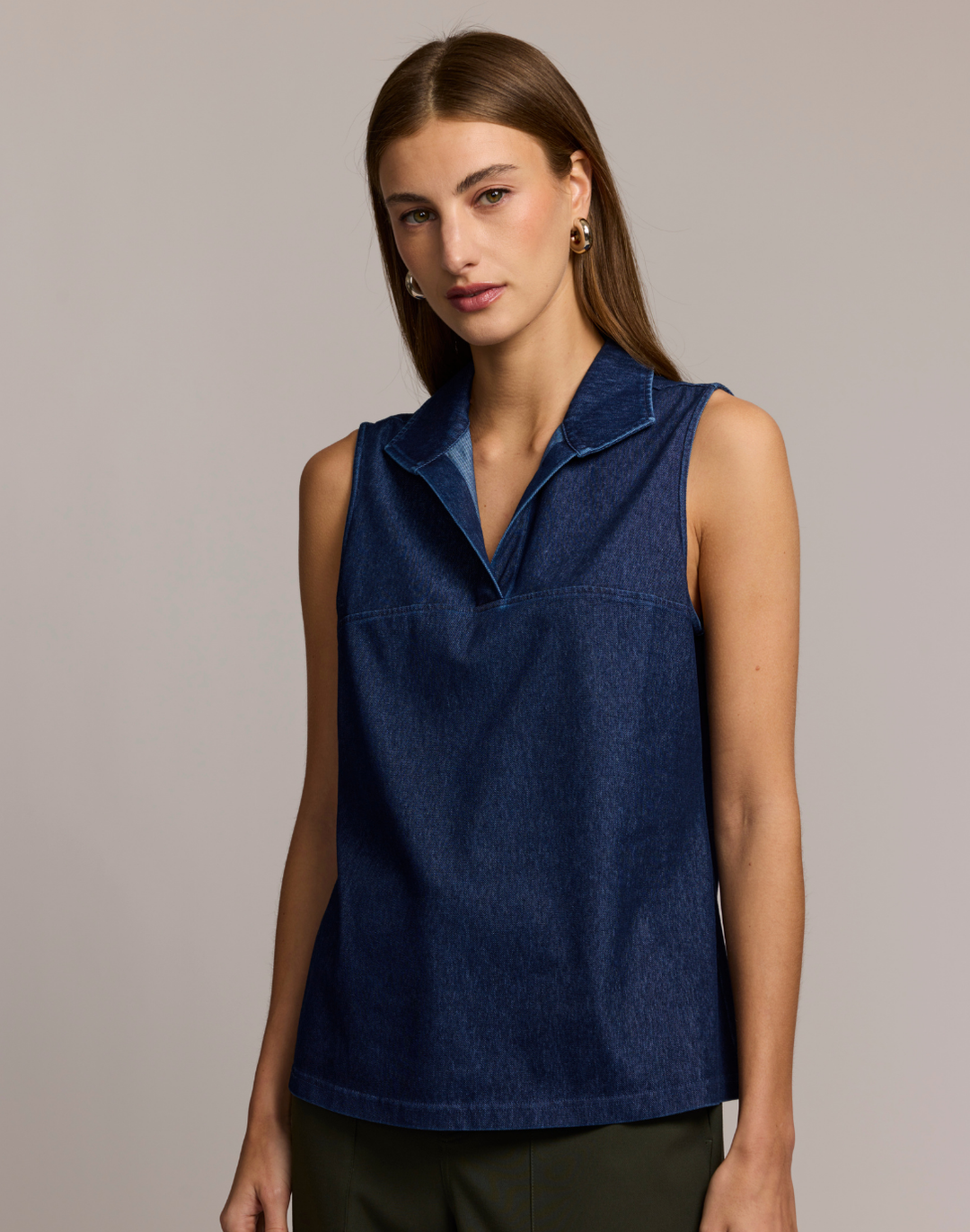 Emma Sleeveless Knit Denim Foundation Layer