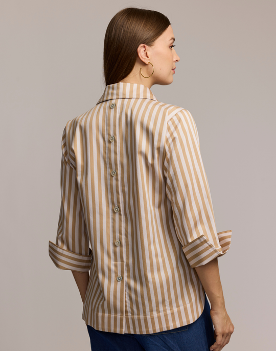 Aileen 3/4 Sleeve Classic Stripe Shirt