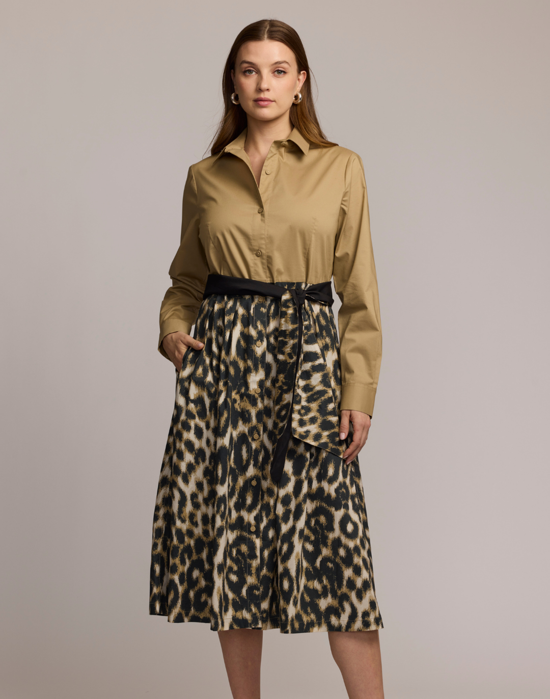 Robin Long Sleeve Animal Print Dress