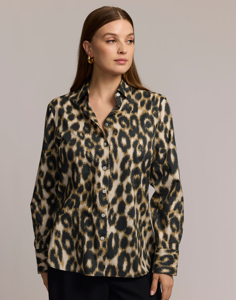 Margot Long Sleeve Animal Print Shirt – Hinson Wu