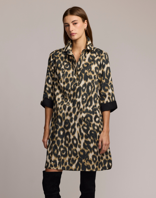 Aileen 3/4 Sleeve Animal Print Dress