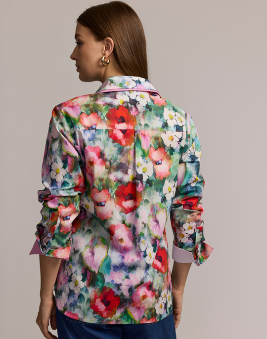 Margot Long Sleeve Watercolor Garden Shirt
