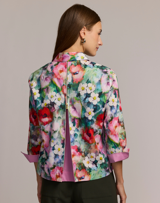 New Xena 3/4 Sleeve Watercolor Garden Shirt