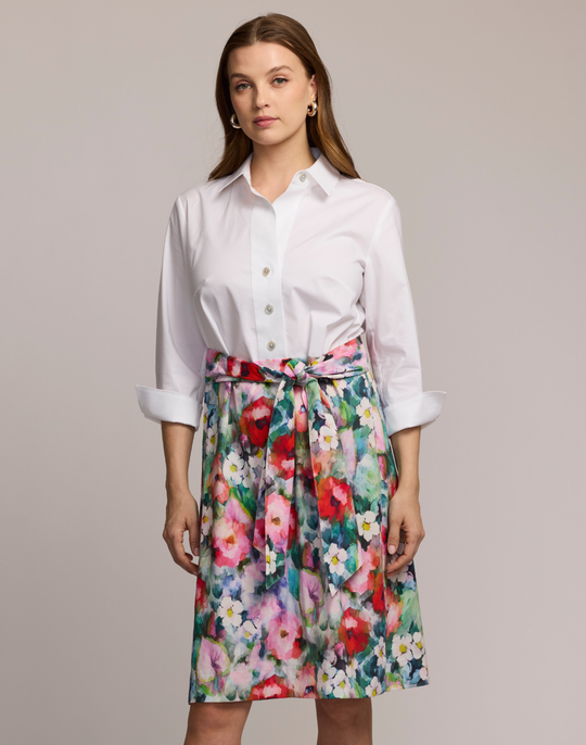Charlotte 3/4 Sleeve Watercolor Garden Combo Dress