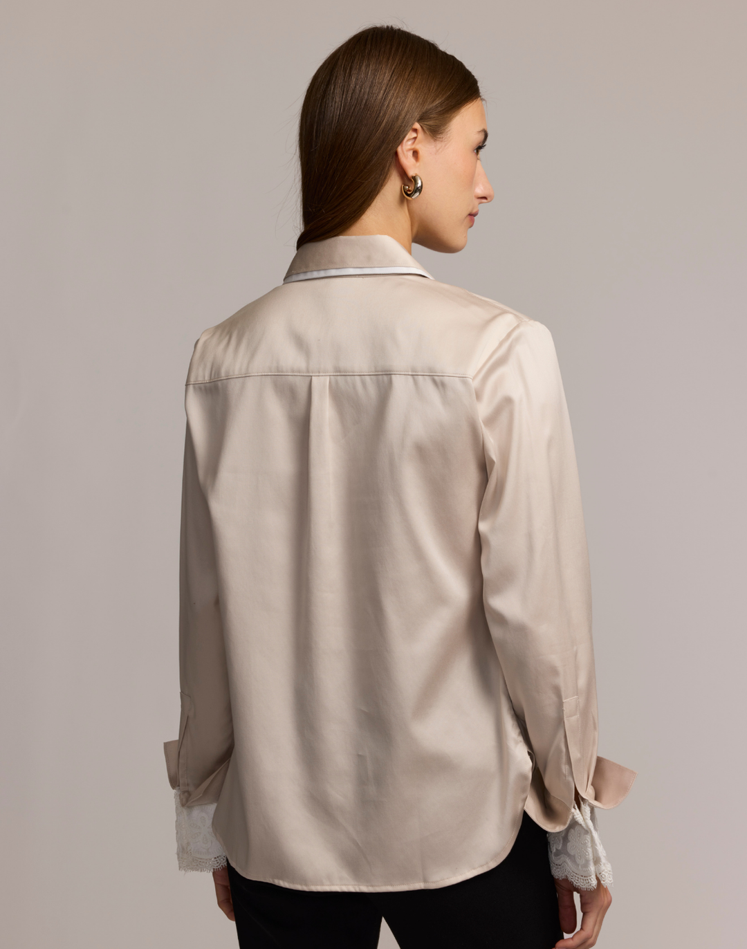 Margot Long Sleeve Cotton Satin Shirt