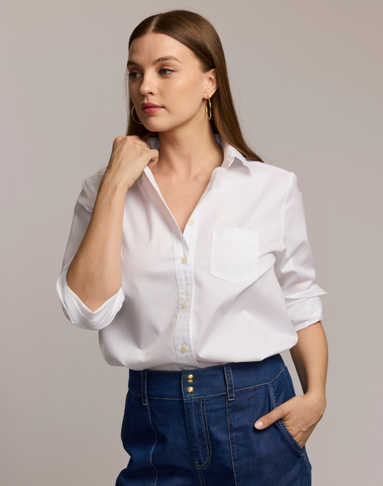 Gwen Long Sleeve No Iron Luxe Cotton Shirt