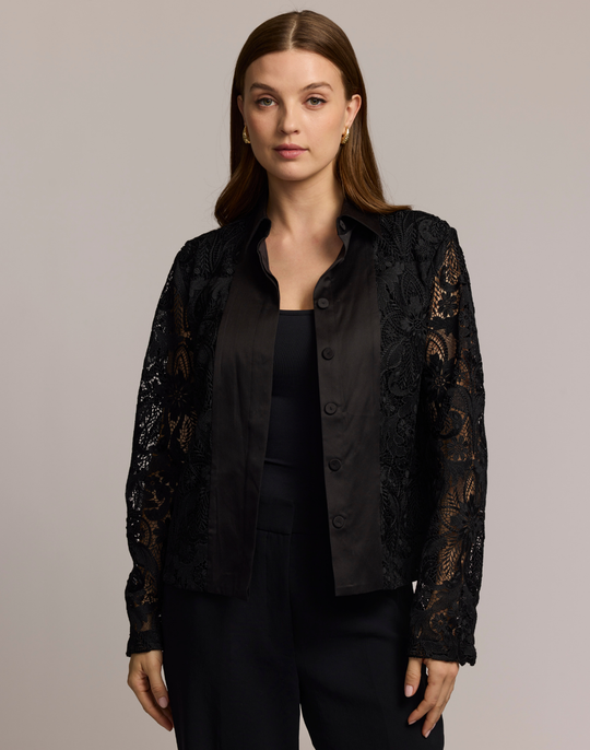 Joanne Long Sleeve Lace Shirt Jacket