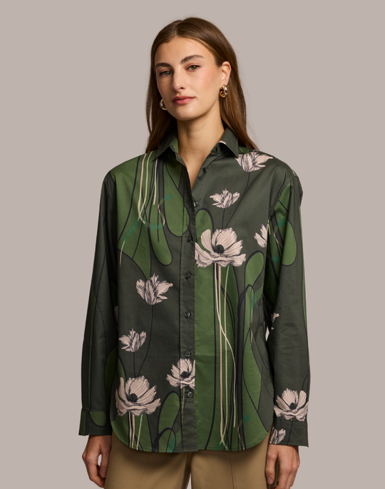 Halsey Long Sleeve Poppy Print Shirt
