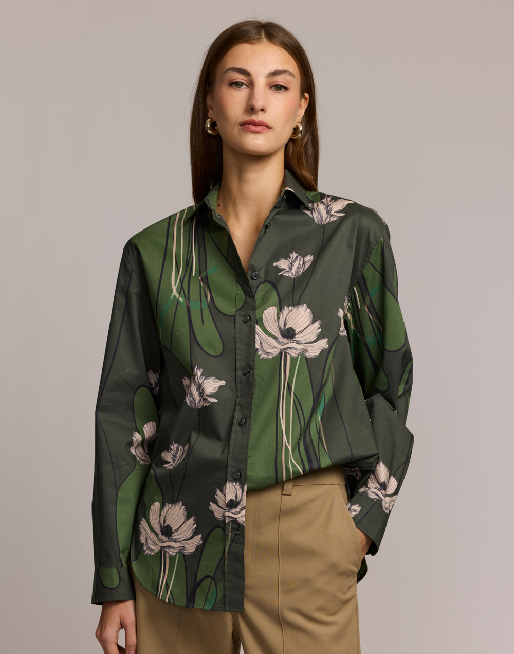 Halsey Long Sleeve Poppy Print Shirt