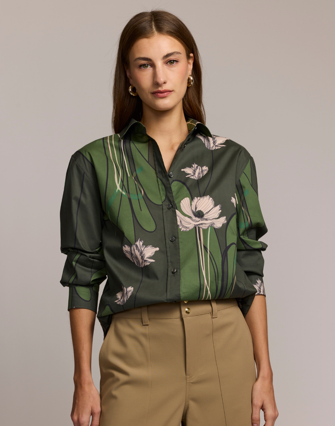 Halsey Long Sleeve Poppy Print Shirt