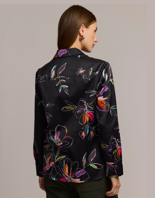 Margot Long Sleeve Floral Stencil Shirt