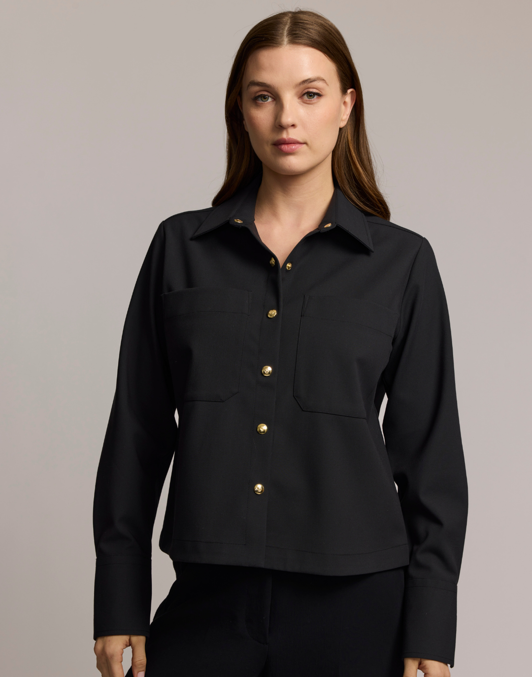 Astrid Long Sleeve Traveler's Twill Shirt Jacket Khaki / L Astrid Long Sleeve Traveler's Twill Shirt Jacket Khaki / L
