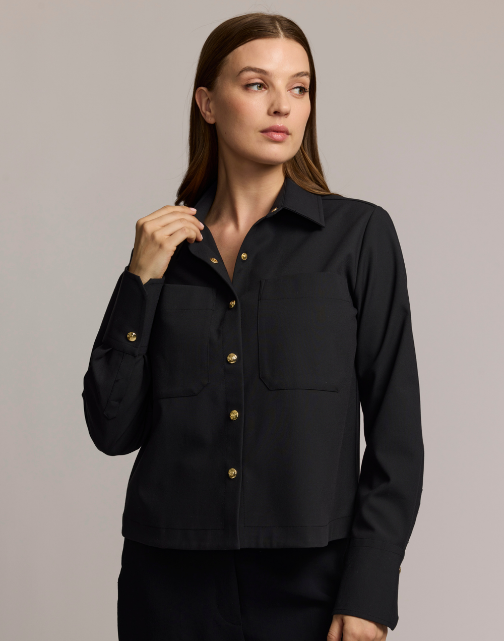 Astrid Long Sleeve Traveler's Twill Shirt Jacket Hinson Wu Astrid Long Sleeve Traveler's Twill Shirt Jacket Hinson Wu