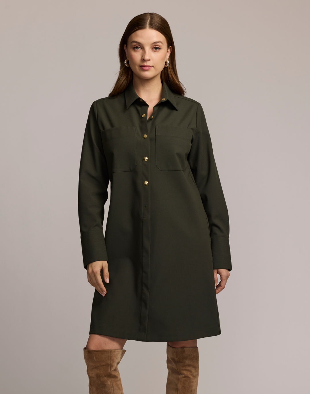 Astrid Long Sleeve Traveler's Twill Dress