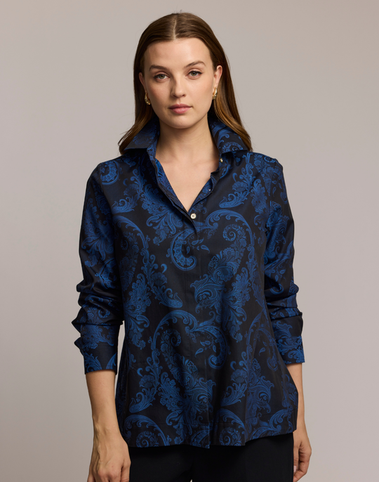 Xena Long Sleeve Paisley Jacquard Shirt