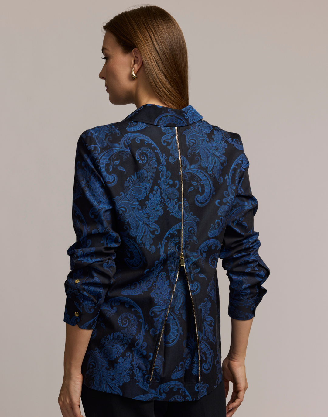 Xena Long Sleeve Paisley Jacquard Shirt