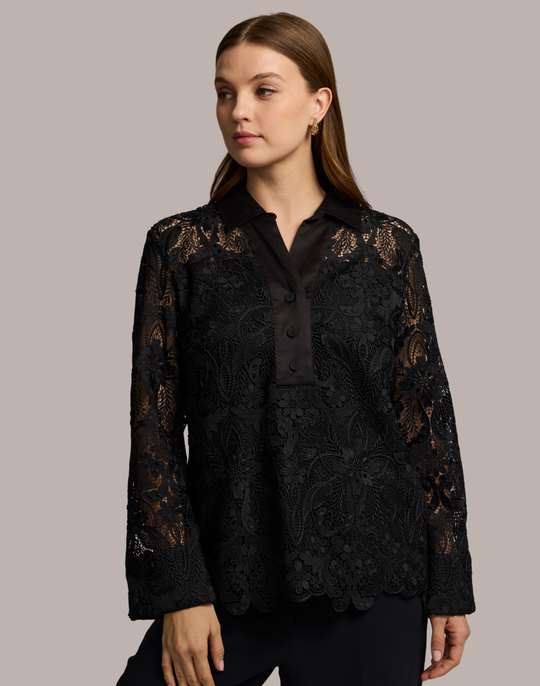 Aileen 3/4 Sleeve Lace Shirt