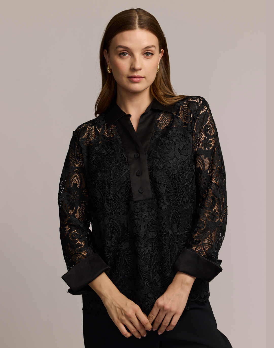 Aileen 3/4 Sleeve Lace Shirt