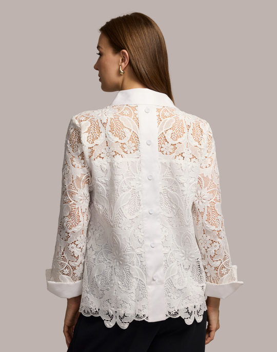 Aileen 3/4 Sleeve Lace Shirt