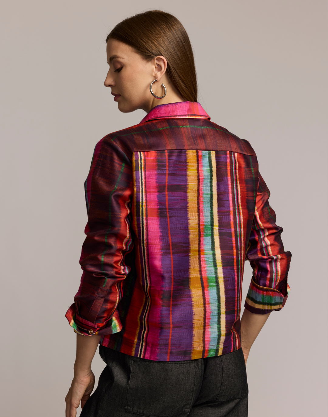 Astrid Long Sleeve Textured Stripes Shirt
