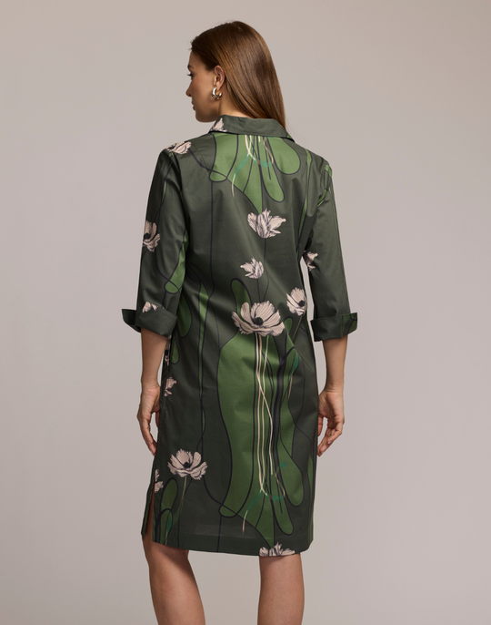 Charlotte 3/4 Sleeve Poppy Print Dress
