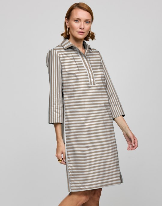 Charlotte 3/4 Sleeve Classic Stripe Dress