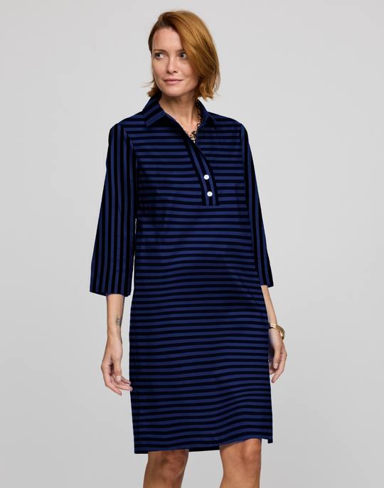 Charlotte 3/4 Sleeve Classic Stripe Dress