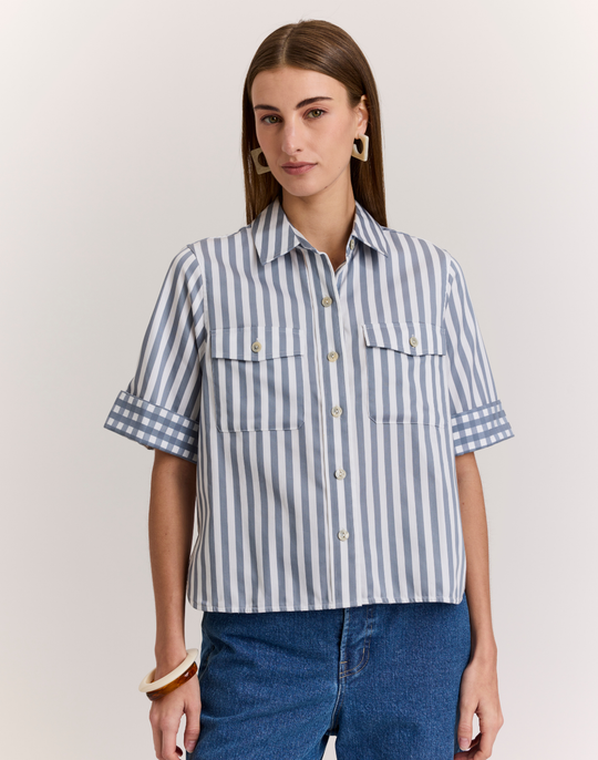 Jordan Elbow Sleeve Stripe/Gingham Shirt