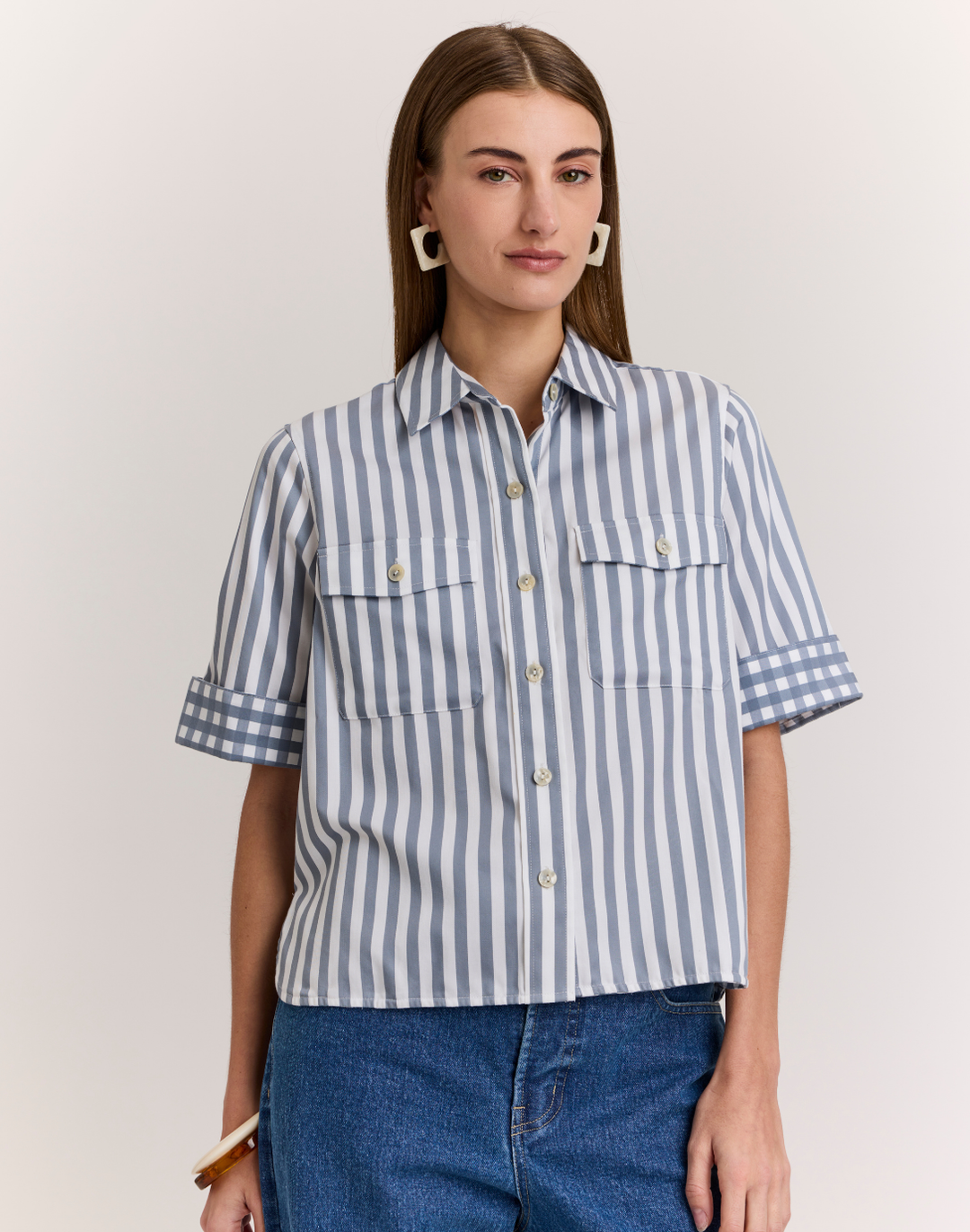 Jordan Elbow Sleeve Stripe/Gingham Shirt