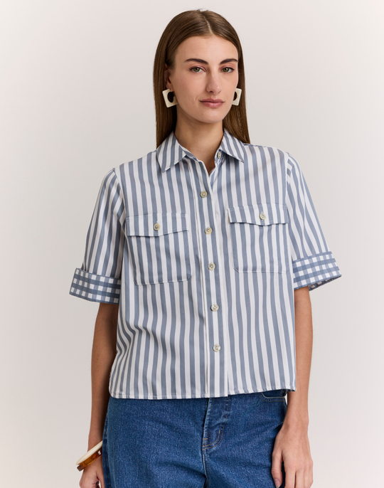 Jordan Elbow Sleeve Stripe/Gingham Shirt