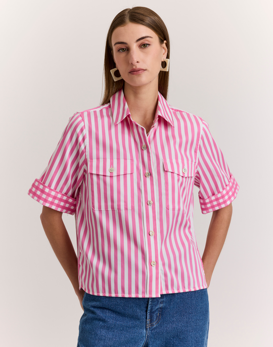 Jordan Elbow Sleeve Stripe/Gingham Shirt