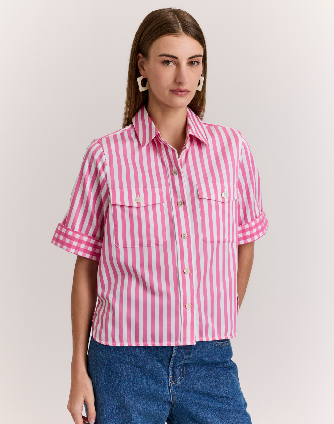 Jordan Elbow Sleeve Stripe/Gingham Shirt
