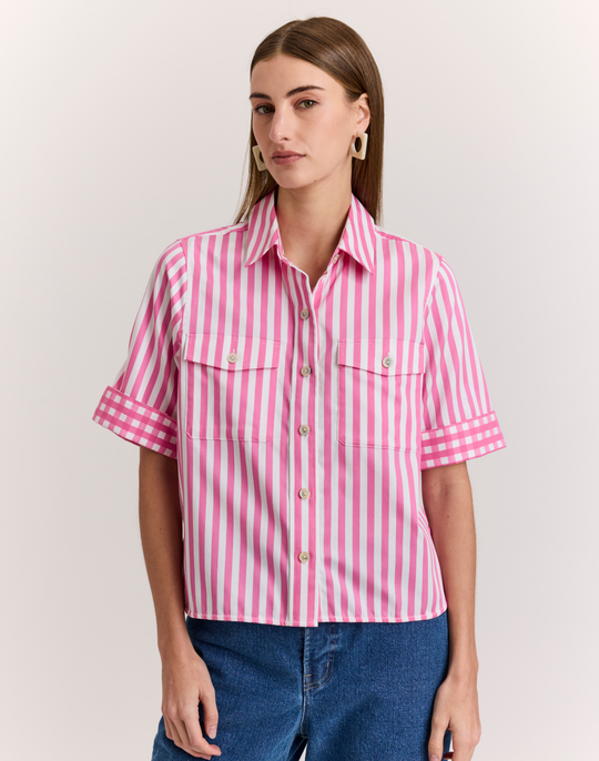 Jordan Elbow Sleeve Stripe/Gingham Shirt