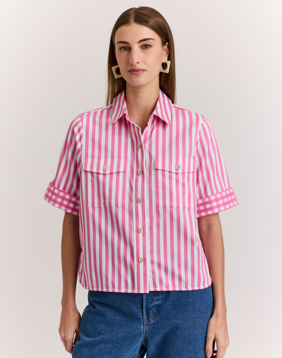 Jordan Elbow Sleeve Stripe/Gingham Shirt