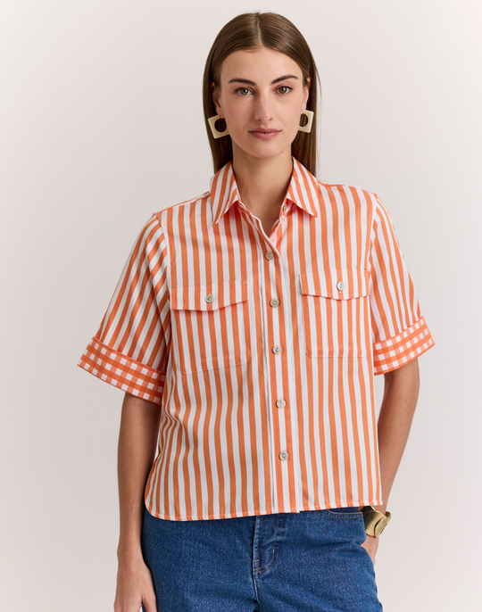Jordan Elbow Sleeve Stripe/Gingham Shirt