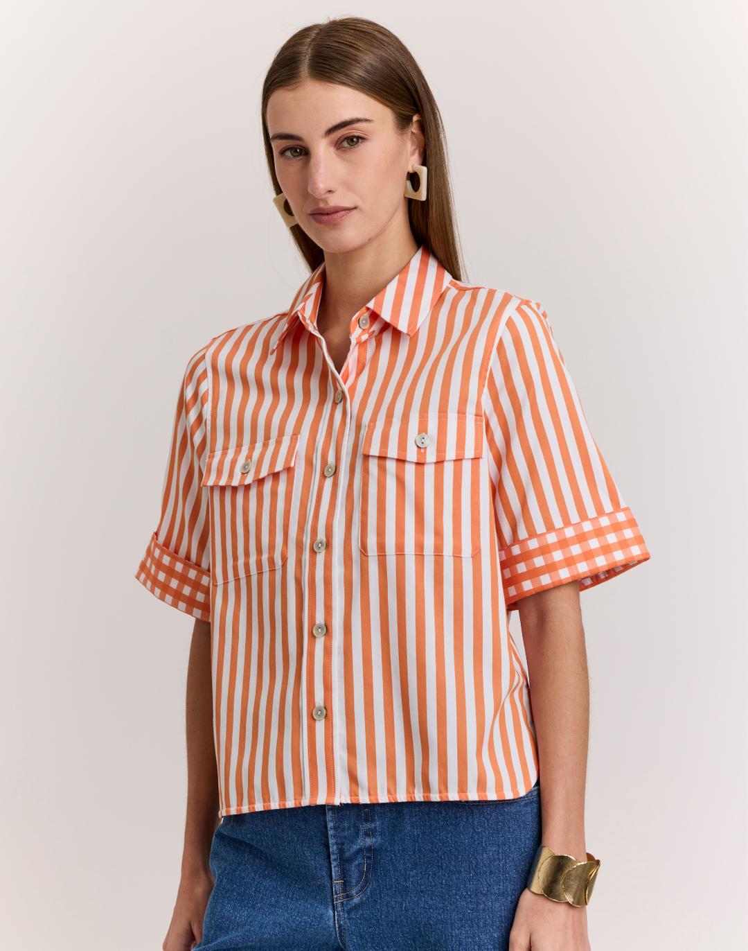 Jordan Elbow Sleeve Stripe/Gingham Shirt