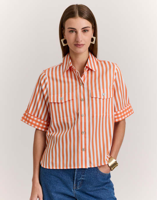Jordan Elbow Sleeve Stripe/Gingham Shirt