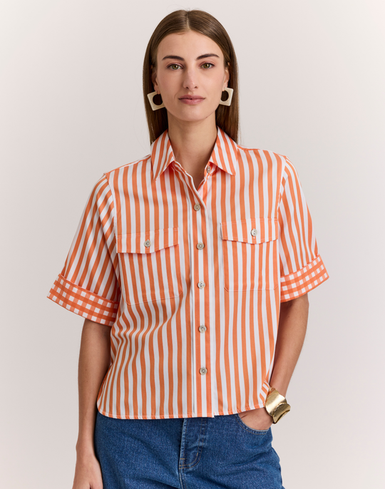 Jordan Elbow Sleeve Stripe/Gingham Shirt