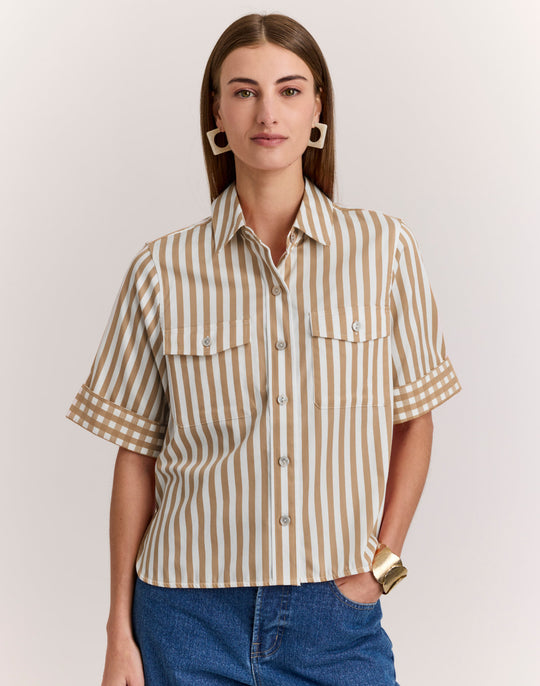 Jordan Elbow Sleeve Stripe/Gingham Shirt