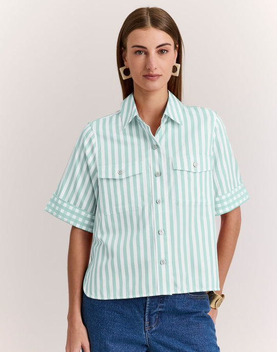 Jordan Elbow Sleeve Stripe/Gingham Shirt