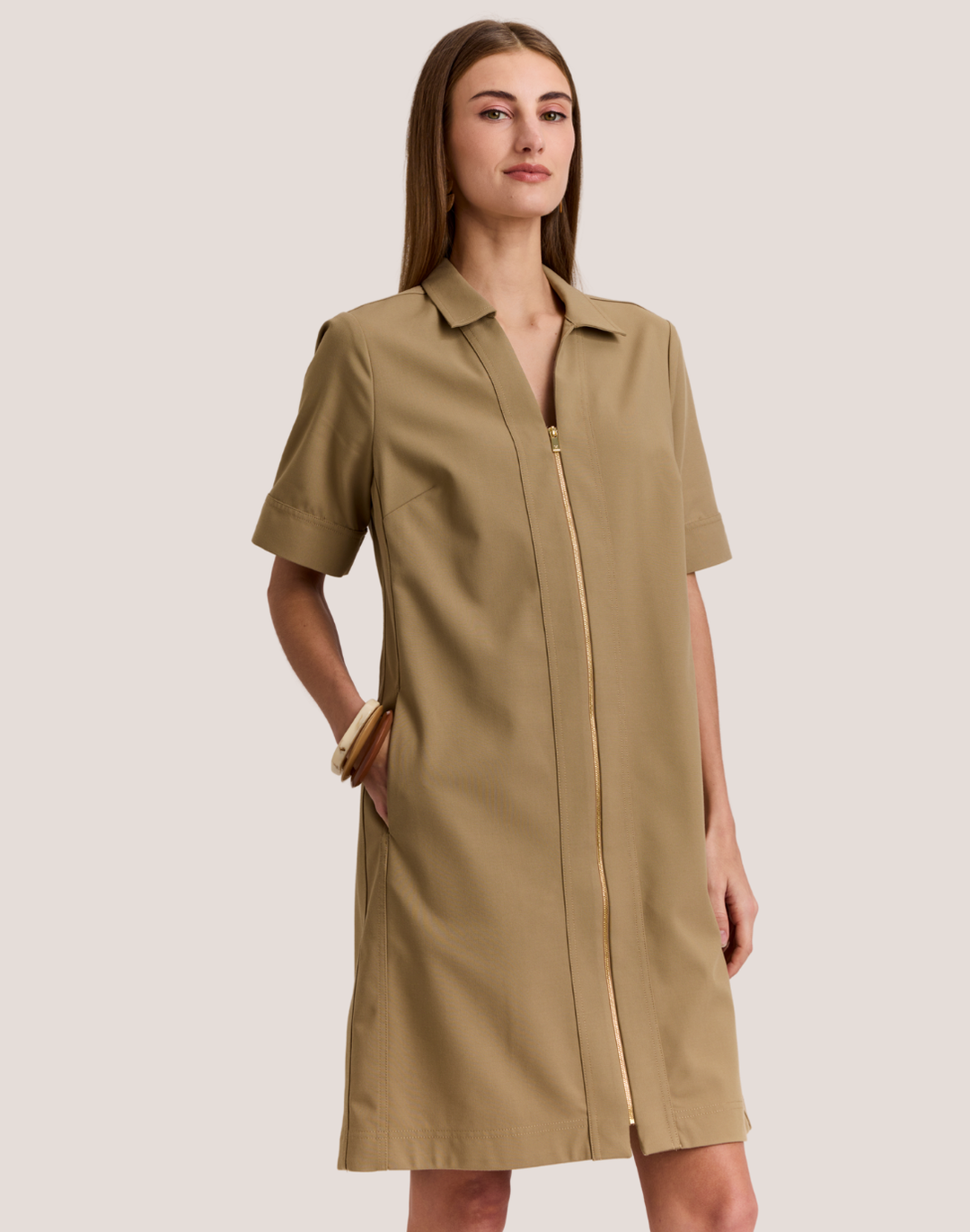 Bridget Short Sleeve Traveler's Twill Dress
